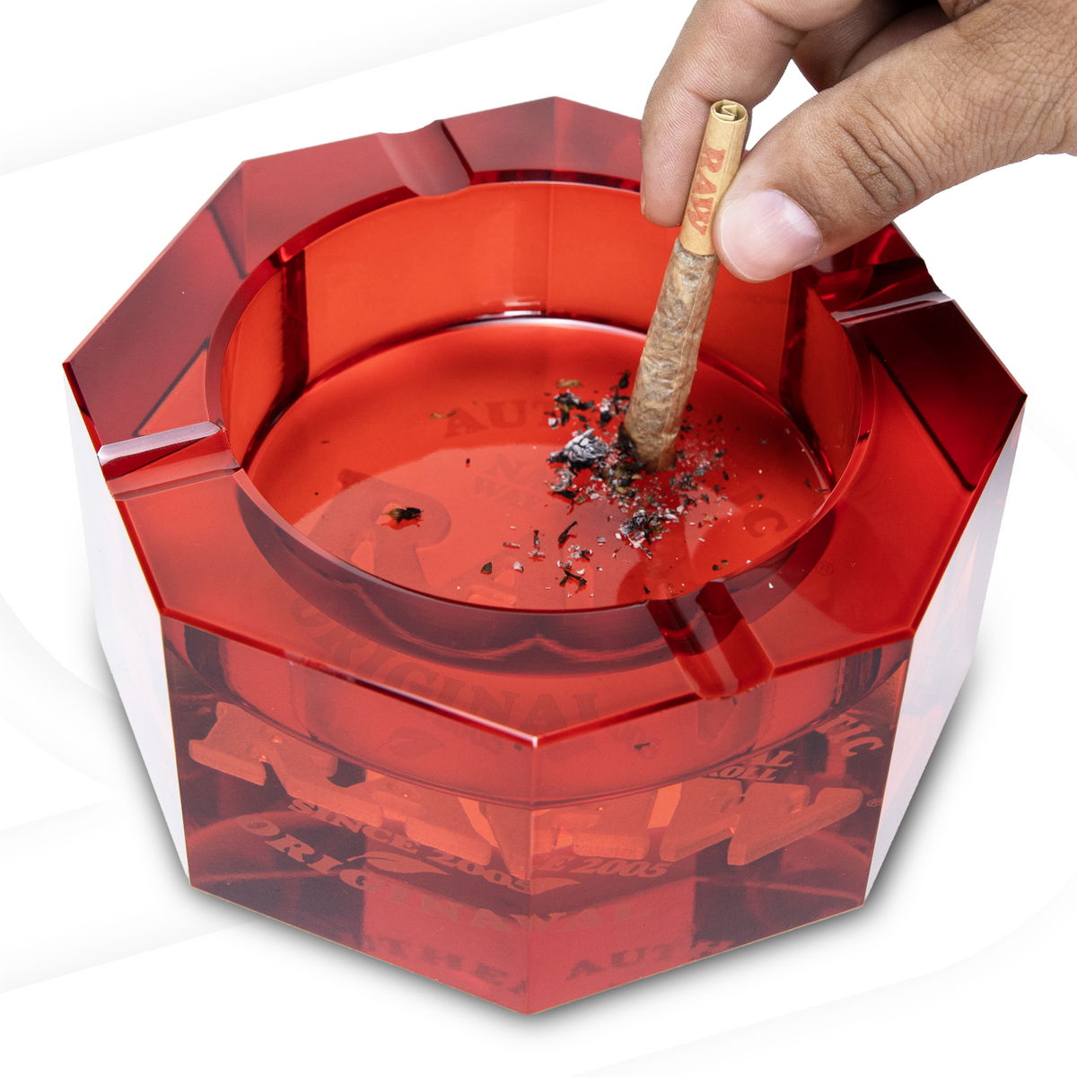 RAW Red Glass Ashtray Rolling Trays RAWU-RAAS-0012 esd-official