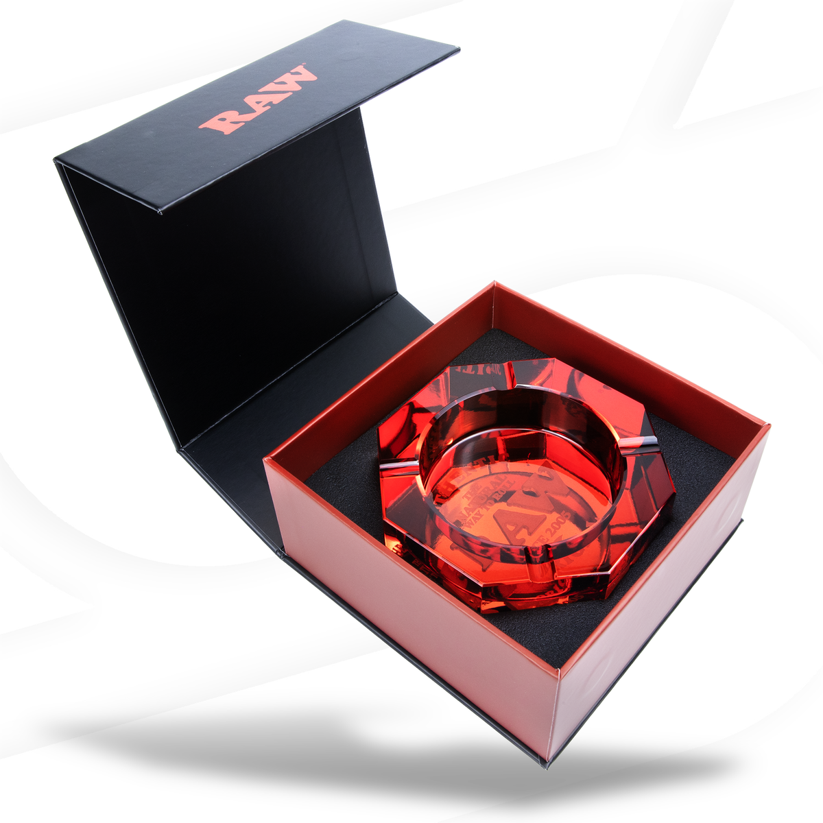 RAW Red Glass Ashtray Rolling Trays RAWU-RAAS-0012 esd-official
