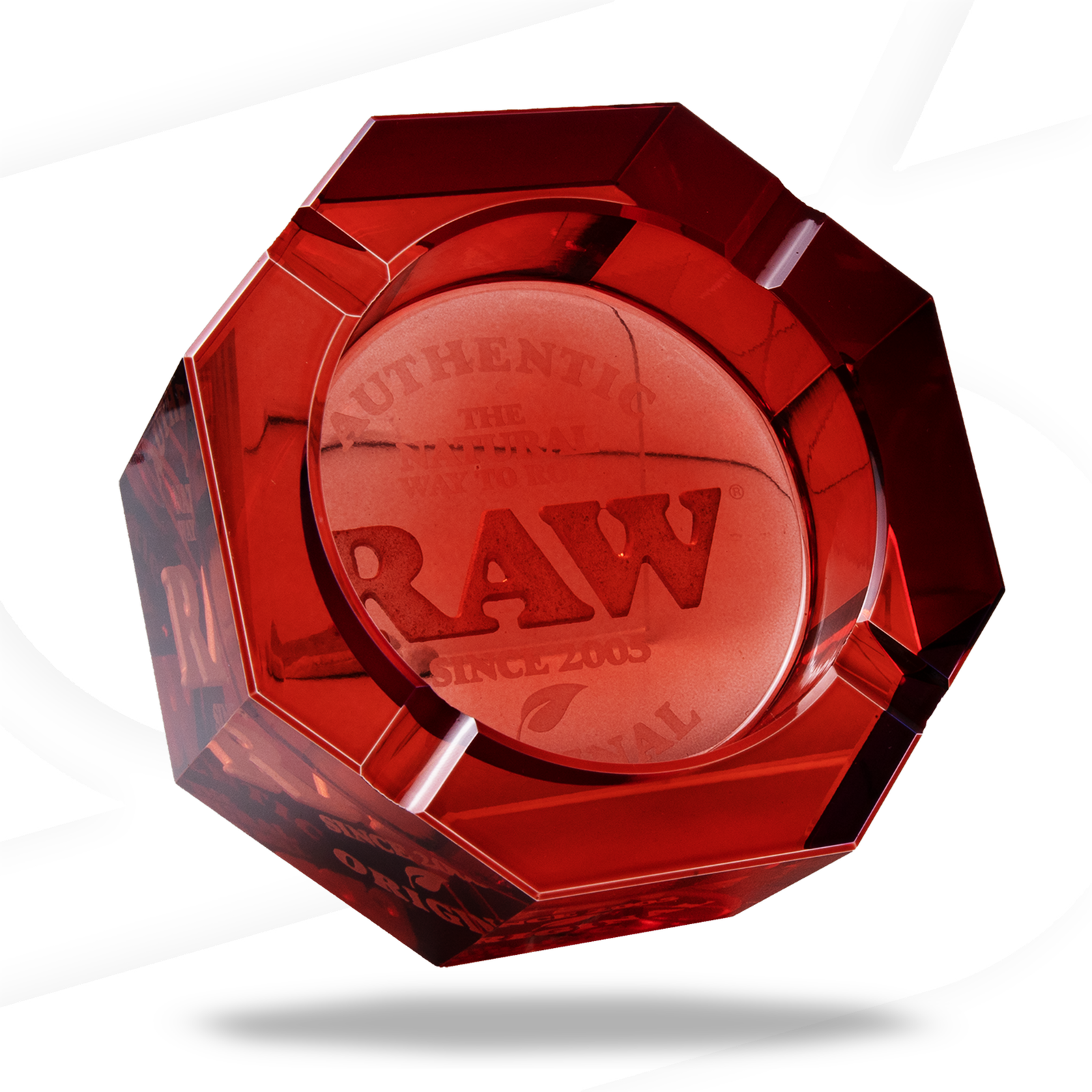 RAW Red Glass Ashtray Rolling Trays RAWU-RAAS-0012 esd-official
