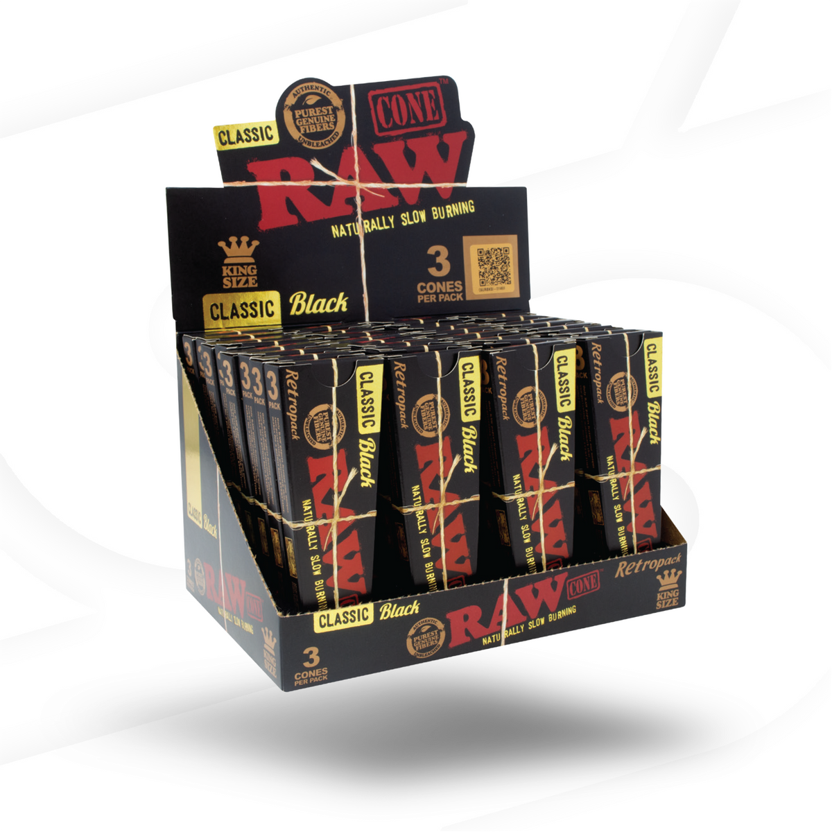 RAW Retropack Black Pre-Rolled Cones RAW Cones RAWB-CNBK-KS04 esd-official