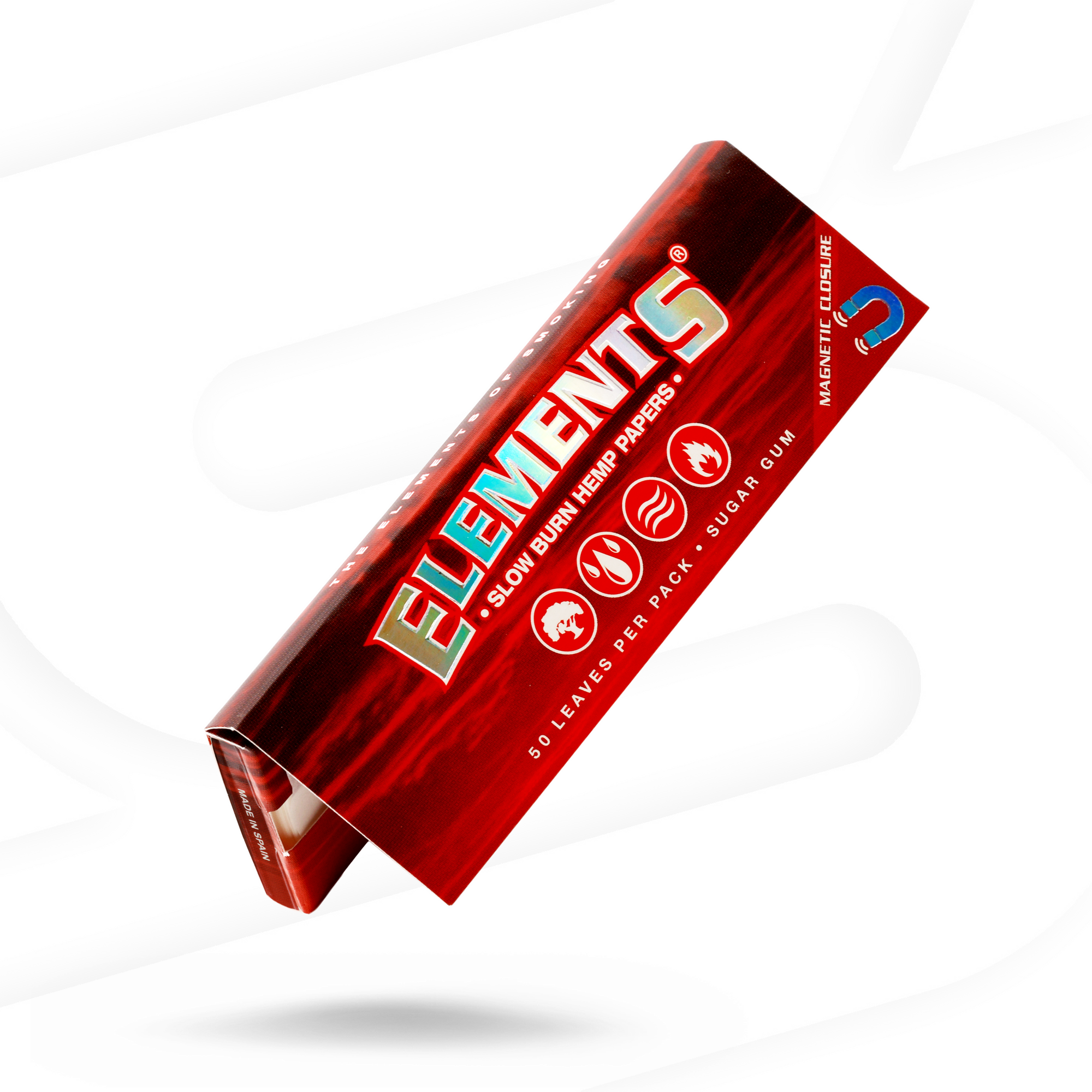 Elements Red 1 1/4 Hemp Rolling Papers Rolling Papers ELE10390-1/25 esd-official