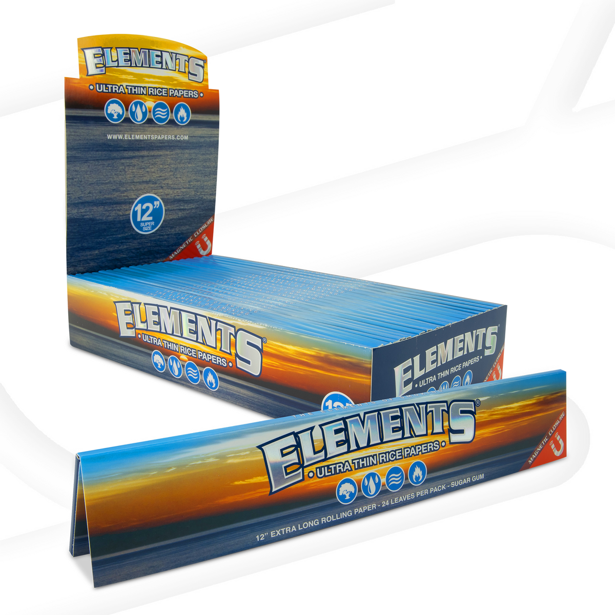 Elements 12&#39;&#39; Extra Long Rice Rolling Papers Rolling Papers ELE10150-MUSA01 esd-official