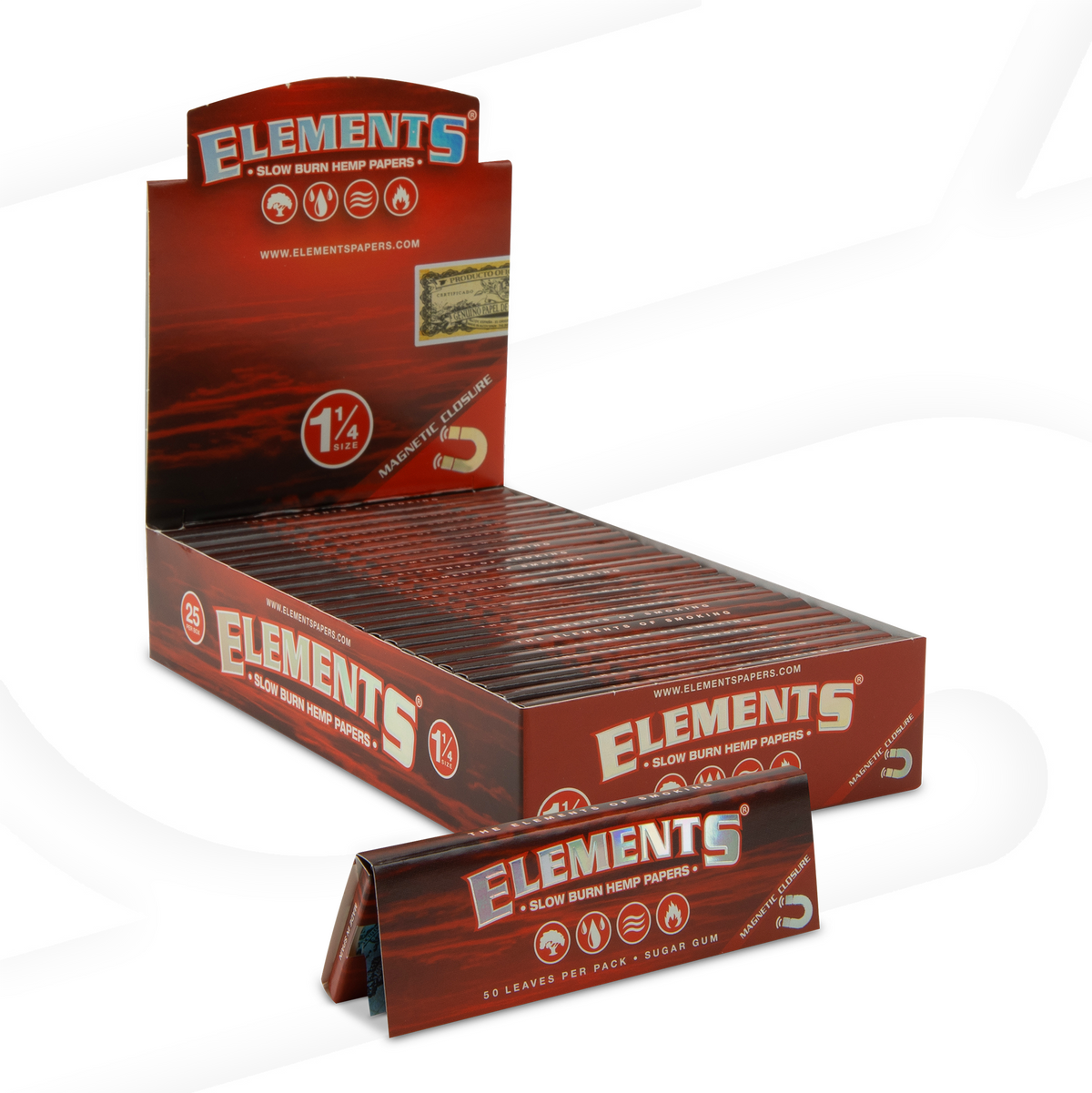Elements Red 1 1/4 Hemp Rolling Papers Rolling Papers ELE10390-MUSA01 esd-official