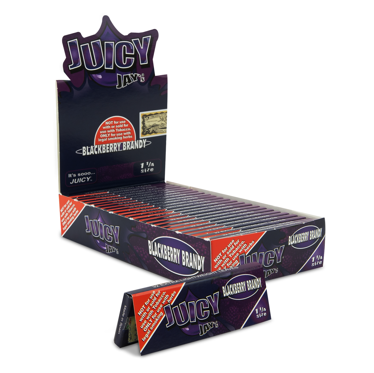 Juicy Jays 1 1/4 Blackberry Brandy Flavored Hemp Rolling Papers Rolling Papers JAY10050 esd-official