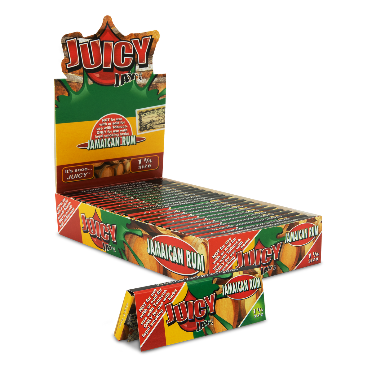 Juicy Jays 1 1/4 Jamaican Rum Flavored Hemp Rolling Papers Rolling Papers JAY10024 esd-official