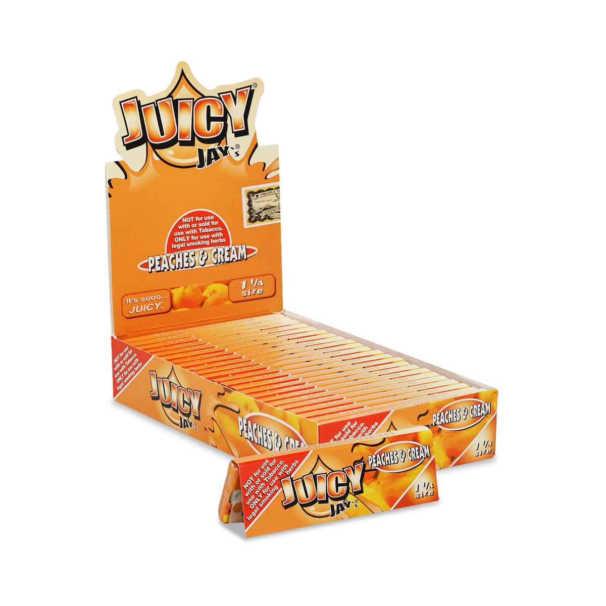 Juicy Jays 1 1/4 Peaches &amp; Cream Flavored Hemp Rolling Papers Rolling Papers JAY10038 esd-official