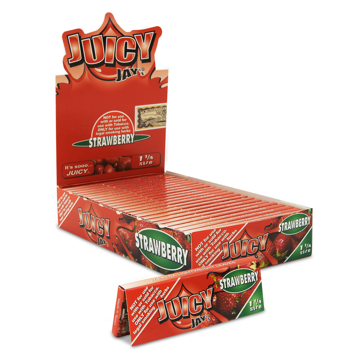 Juicy Jays 1 1/4 Strawberry Flavored Hemp Rolling Papers Rolling Papers JAY10020 esd-official