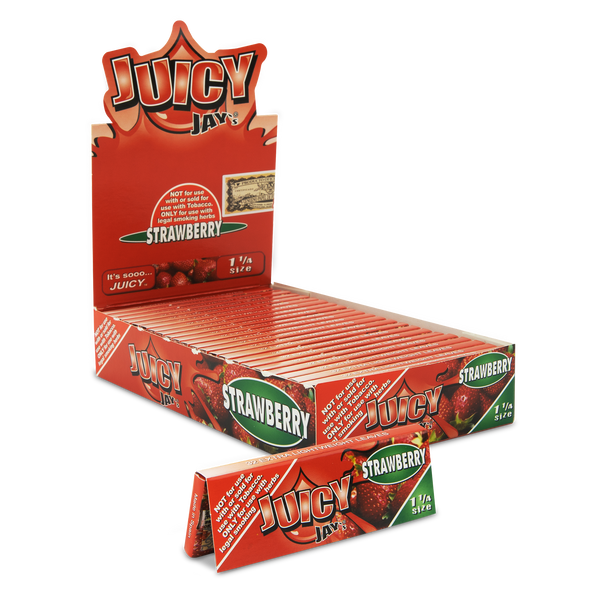 Juicy Jays 1 1/4 Strawberry Flavored Hemp Rolling Papers - ESD Official