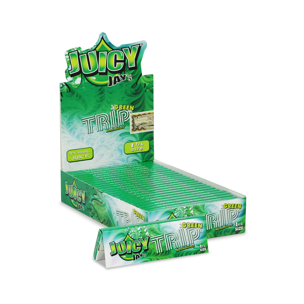 Juicy Jays 1 1/4 Trip Green Flavored Hemp Rolling Papers Rolling Papers JAY10041 esd-official