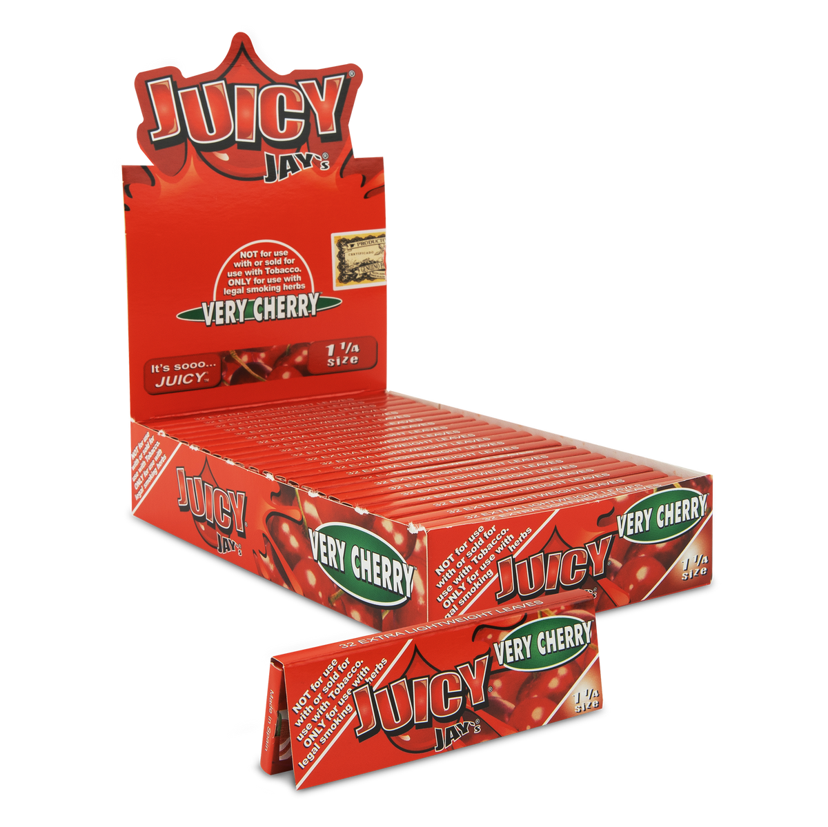 Juicy Jays 1 1/4 Very Cherry Flavored Hemp Rolling Papers Rolling Papers JAY10025 esd-official