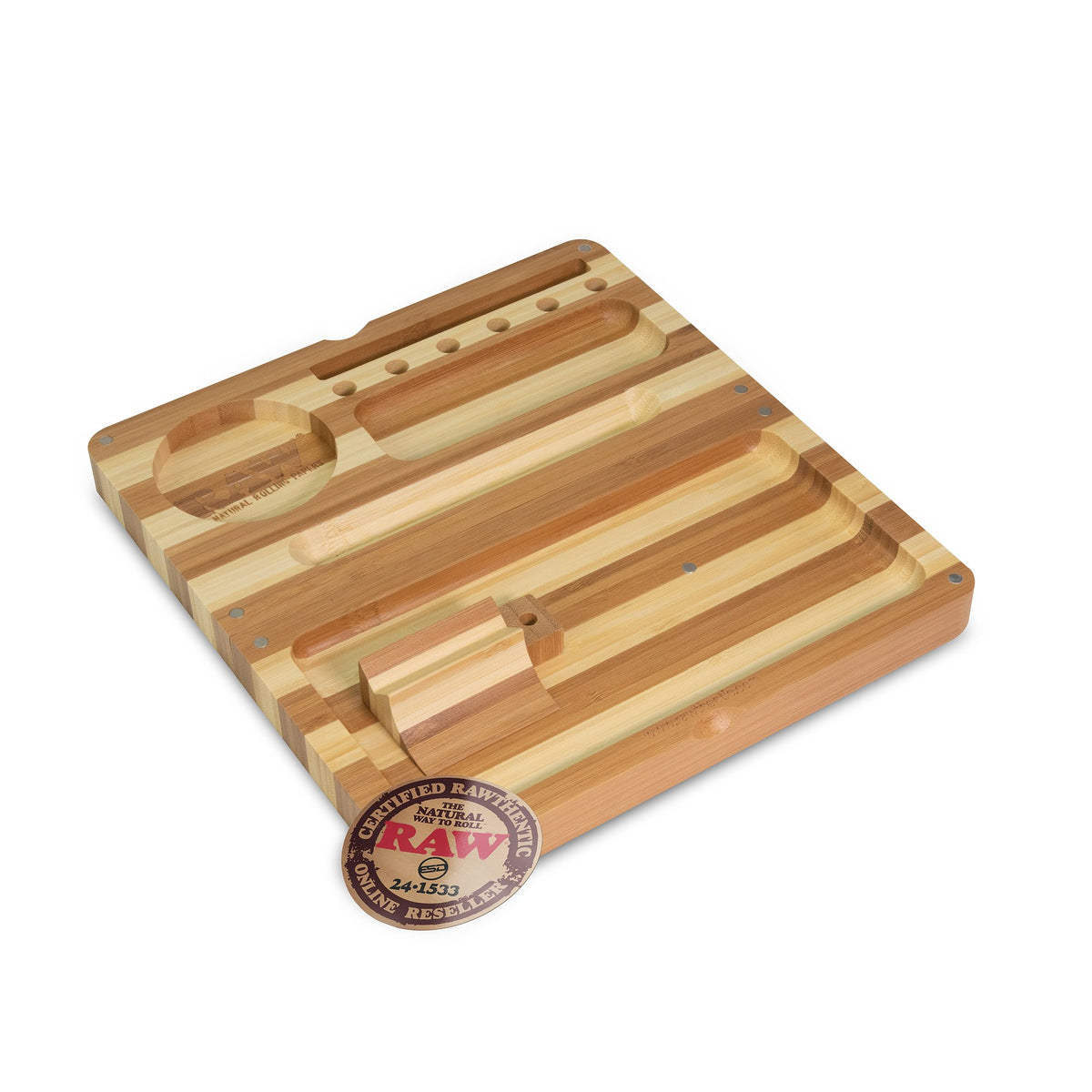 RAW Back Flip Striped Bamboo Rolling Tray Rolling Trays WAR00143-MUSA01 esd-official