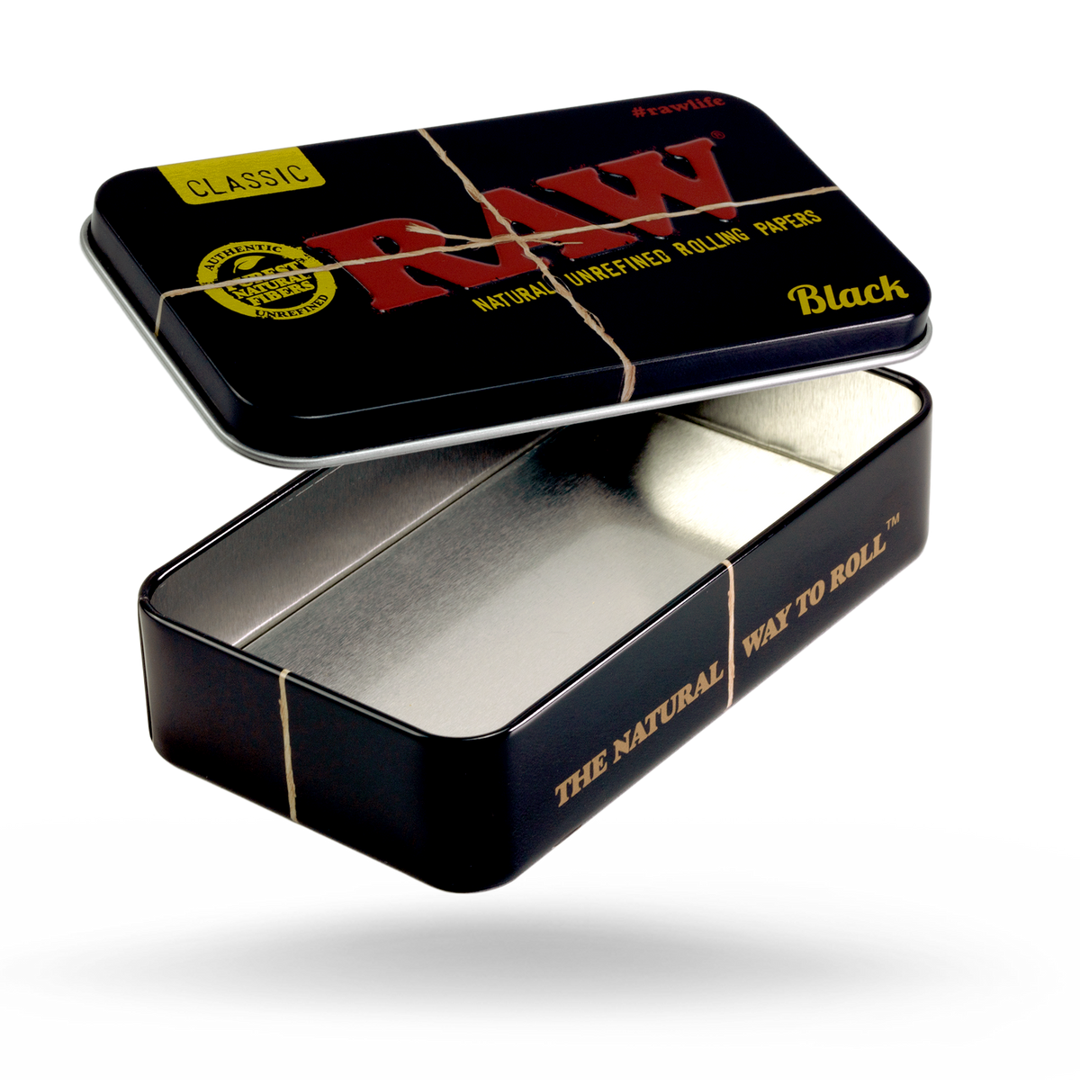 RAW Black 1 1/4 Bundle with Protective Tin Box Bundles RAWR-CNCL-1403 esd-official