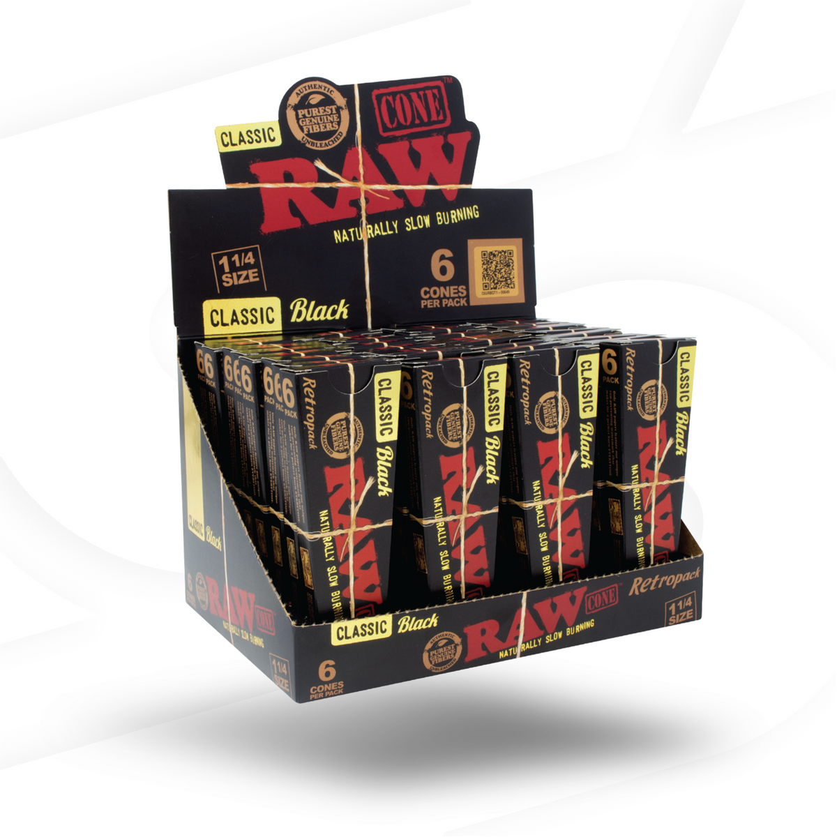 RAW Black 1 1/4 Cones | 6 Pack RAW Cones RAWB-CNBK-1404 esd-official