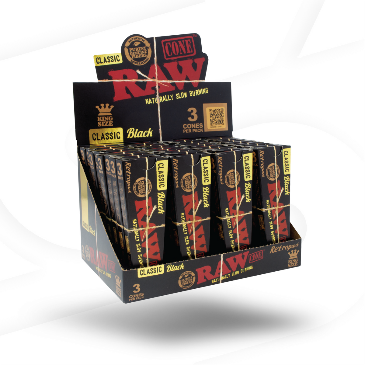 RAW Black King Size Retropack Cones | 3 Pack RAW Cones esd-official