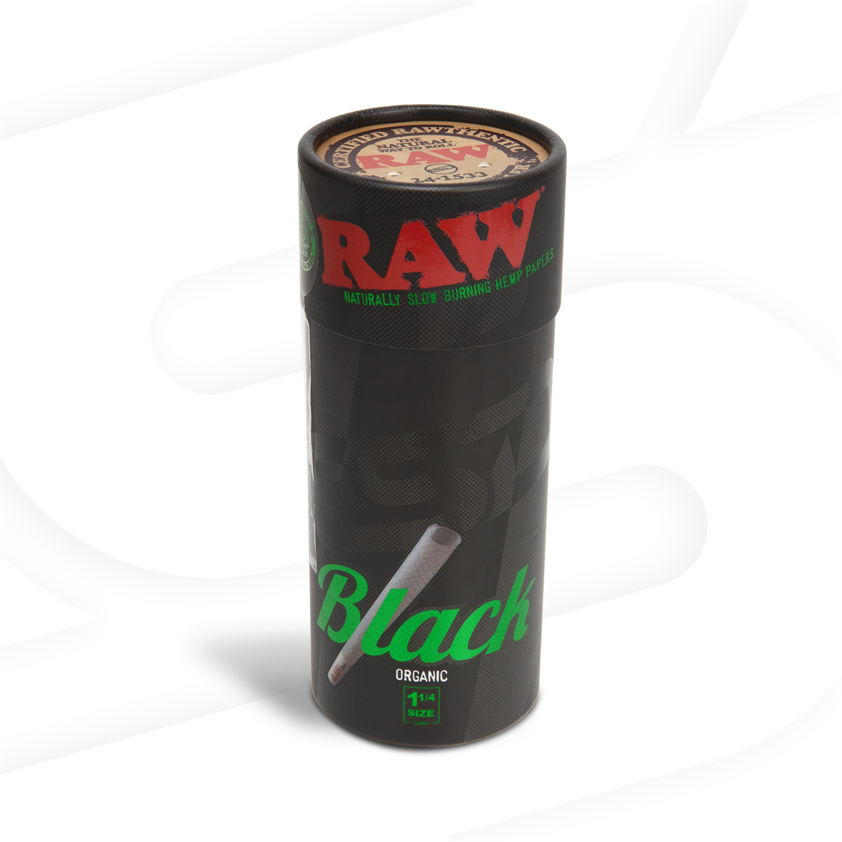 RAW Black Organic Hemp 1 1/4 Cones RAW Cones RAWR-CNOB-1401 esd-official