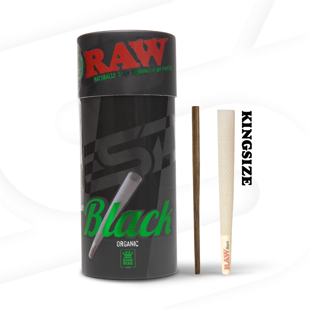 RAW Black Organic Hemp King Size Cones RAW Cones RAWR-CNOB-KS01 esd-official