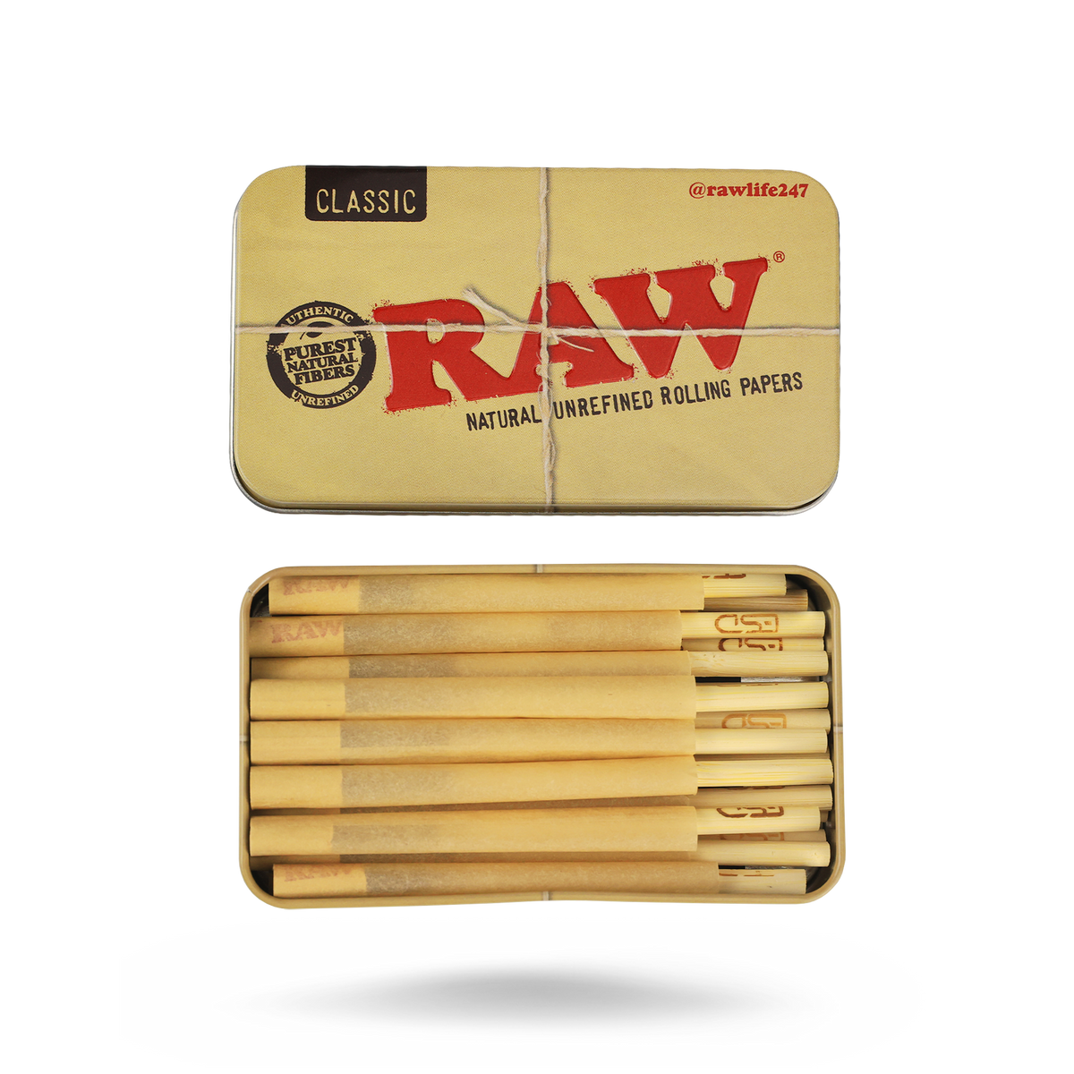 RAW Classic Cigarette Paper Tubes Bundle with Protective Tin Box Bundles WAR20016-MUSA02 esd-official