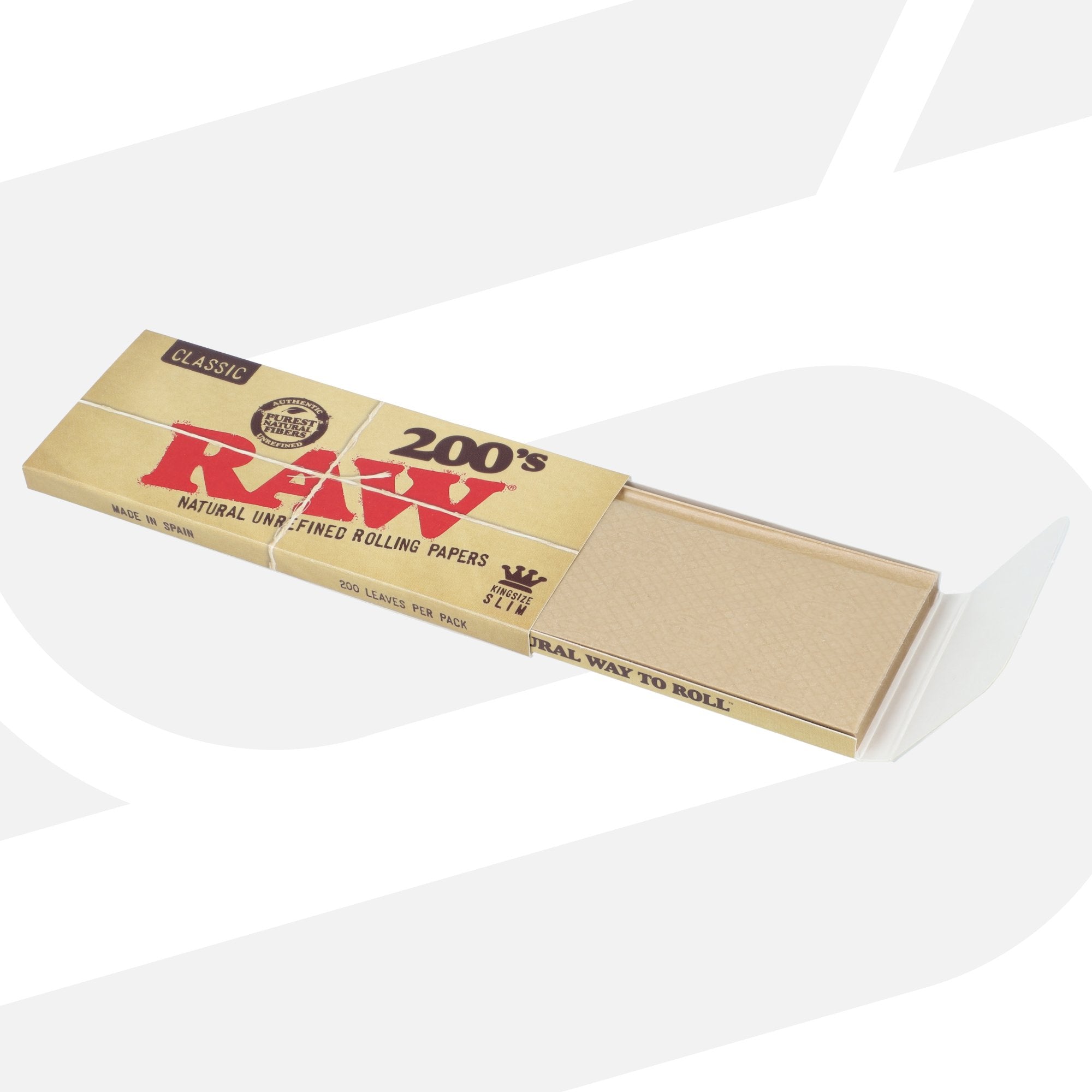 PAPEL RAW LARGO 200. 10 LIBRITOS. ROLLING PAPER KING SIZE