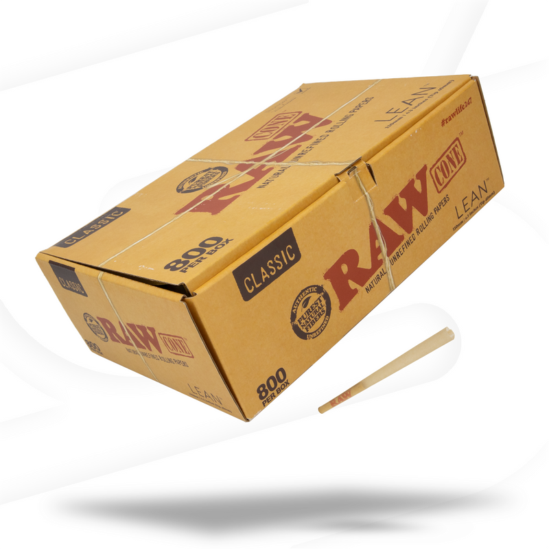 RAW Classic Lean Size Cones Bulk Box 800 Cones ESD Official