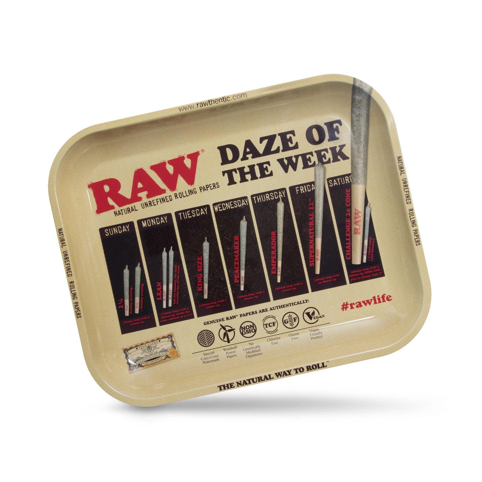 RAW Daze of the Week Rolling Tray | Large Rolling Trays WAR00125-MUSA01 esd-official