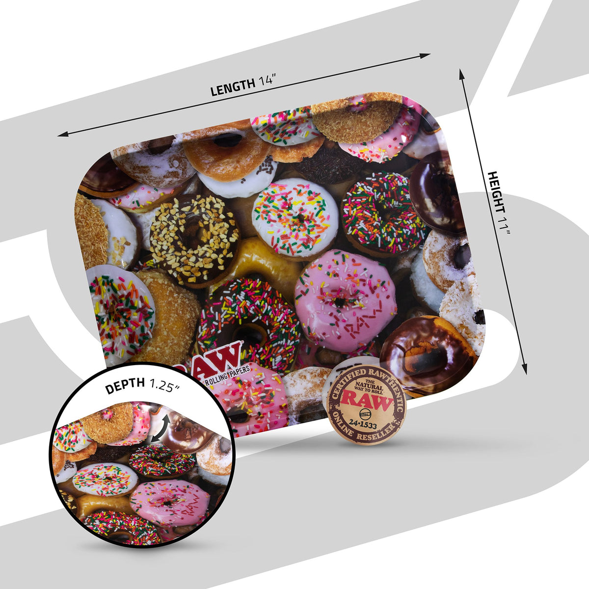 RAW Donuts Rolling Tray | Large Rolling Trays WAR00122-MUSA01 esd-official