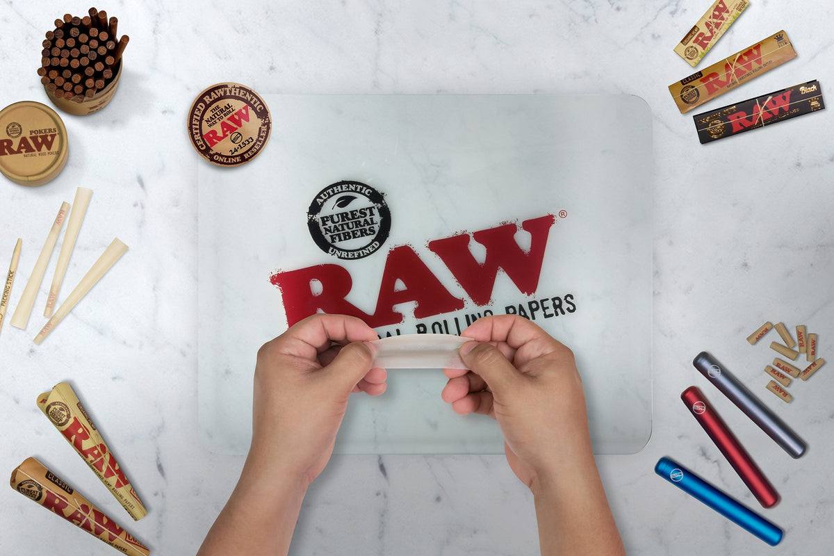 RAW Glass Rolling Tray Rolling Trays esd-official