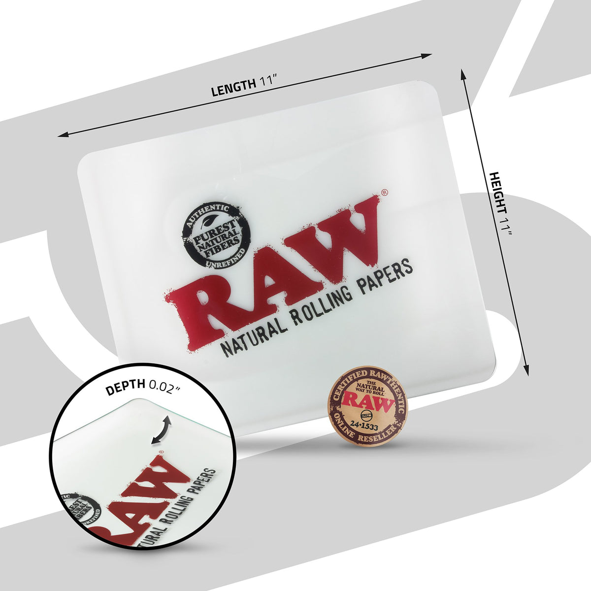 RAW Glass Rolling Tray Rolling Trays esd-official