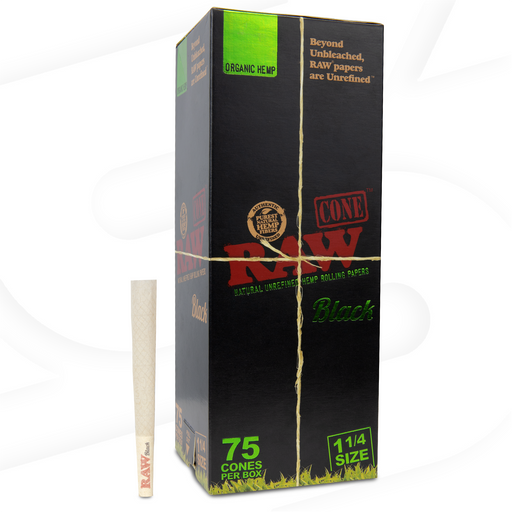 RAW Organic Black 1 1/4 Cones RAW Cones RAWB-CNOB-1401 esd-official