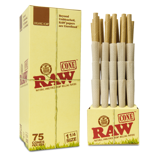 RAW Organic Hemp 1 1/4 Cones RAW Cones RAWB-CNOH-1403 esd-official