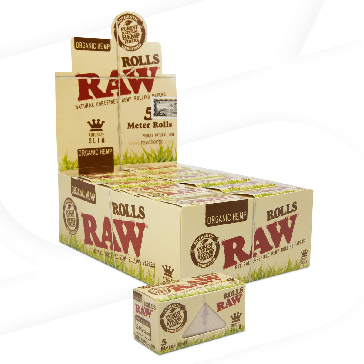 RAW Organic King Size Slim Paper Rolls - 5 Meters Rolling Papers WAR00377-MUSA01 esd-official
