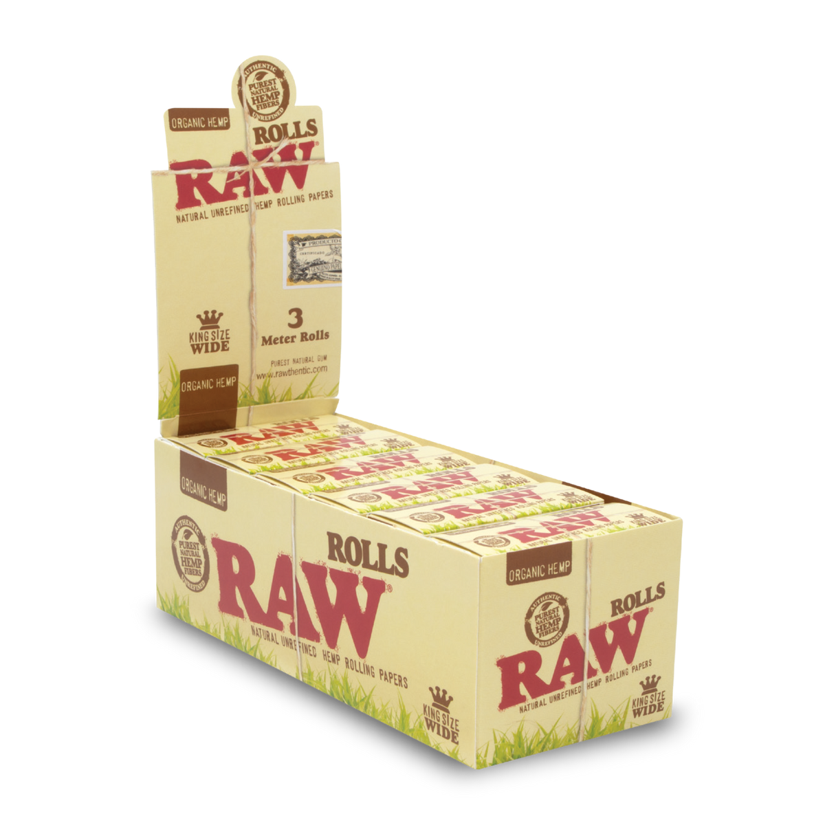 RAW Organic King Size Wide Hemp Rolls Rolling Papers RAWB-RPOH-KW01 esd-official